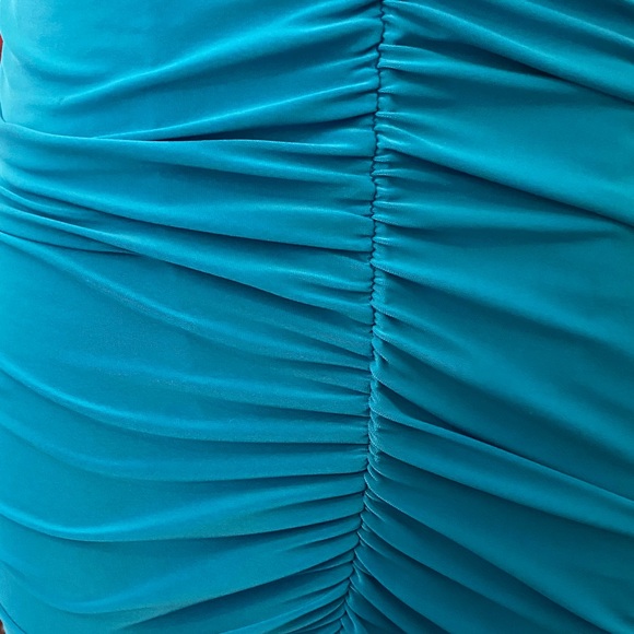 Seduction Blue Ruched Mini Dress - Picture 5 of 12